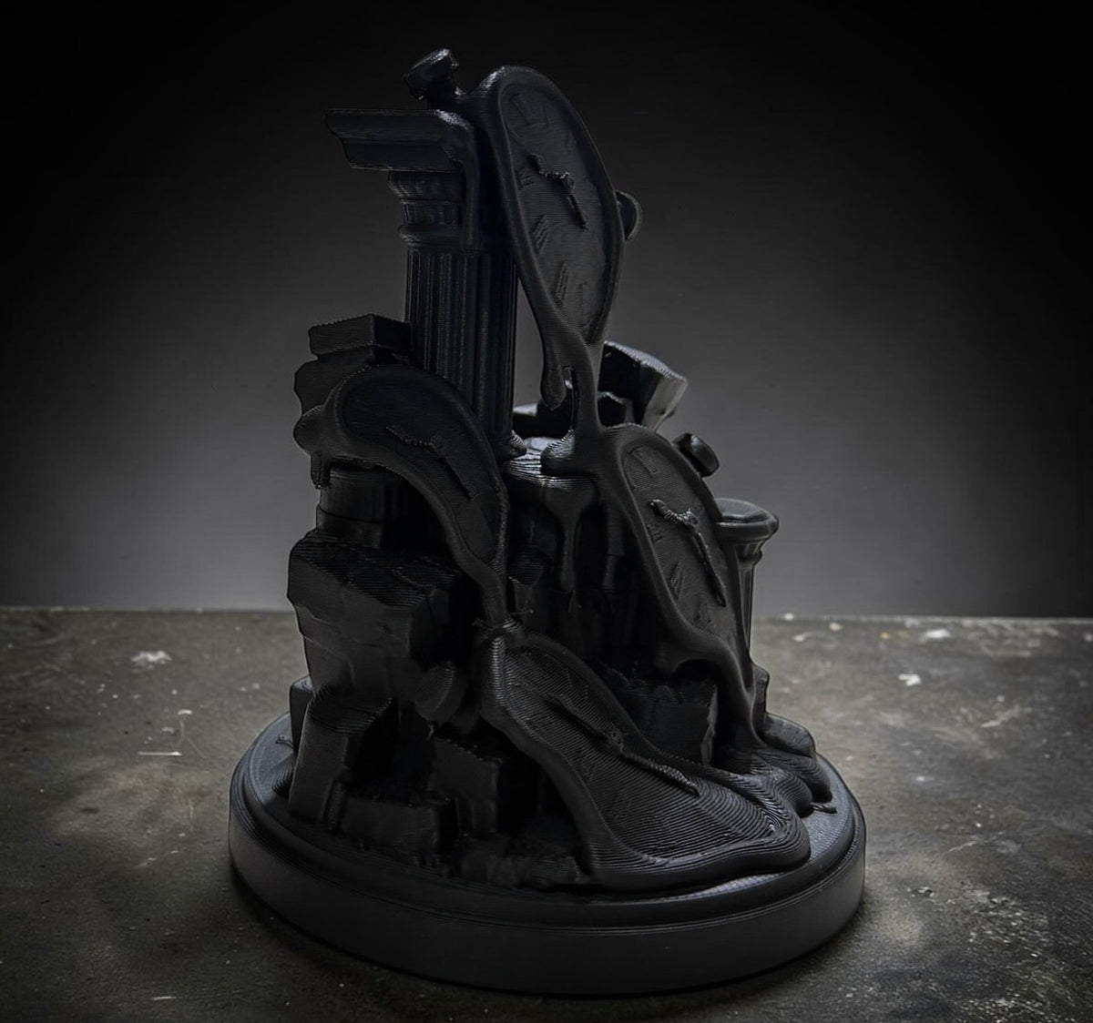 MELTING TIME BLACK Scultura 3D - TN.01